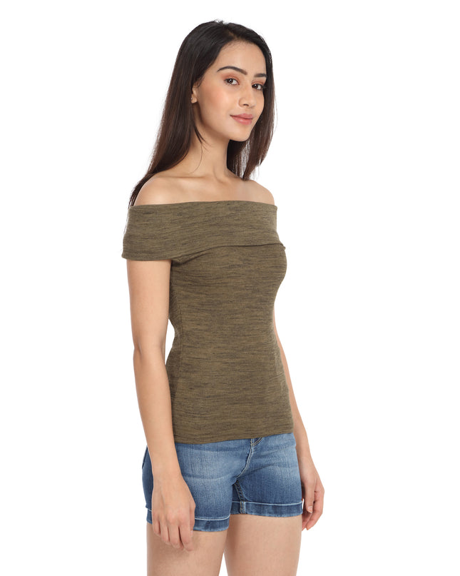 Olive Fold Over Top - GENZEE