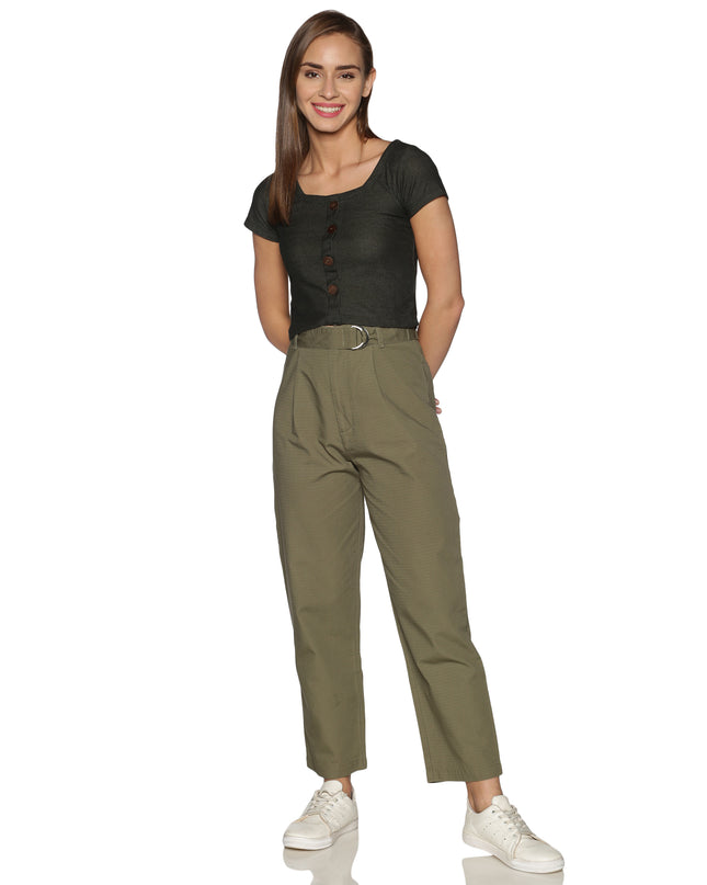 Find Your Perfect Fit: Olive High Waist Cotton Pants Online