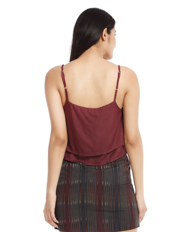 Fashion Find: Maroon Layered Crop Top Online