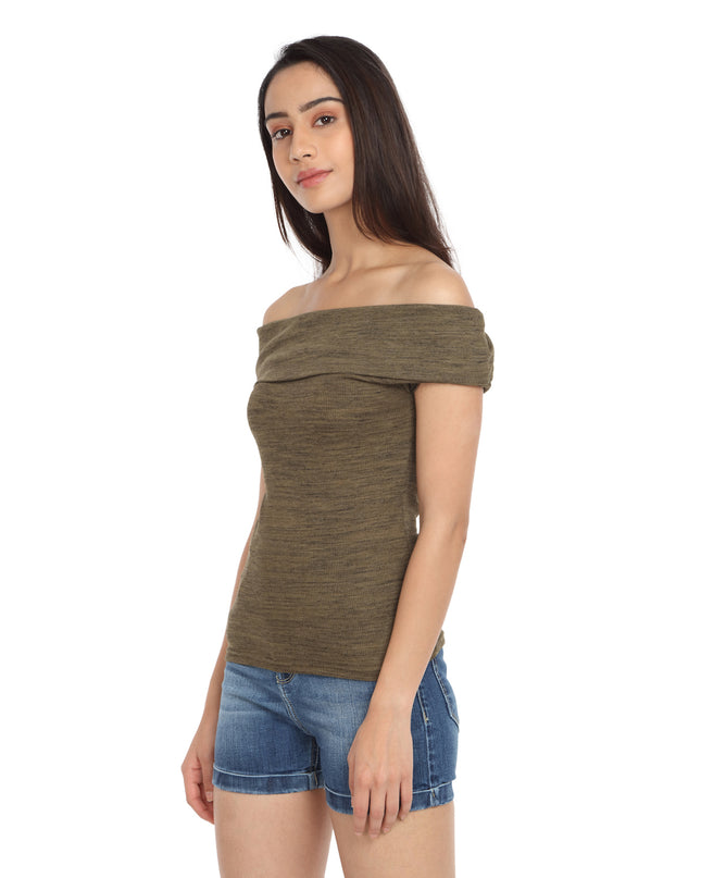 Olive Fold Over Top - GENZEE