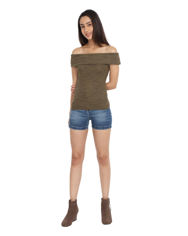 Olive Fold Over Top - GENZEE