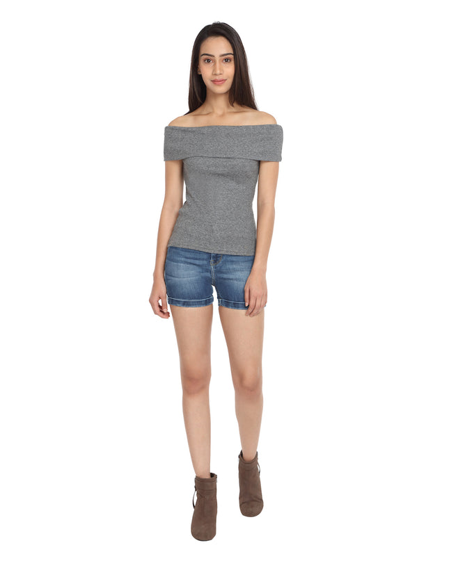 Grey Fold-Over Top - GENZEE