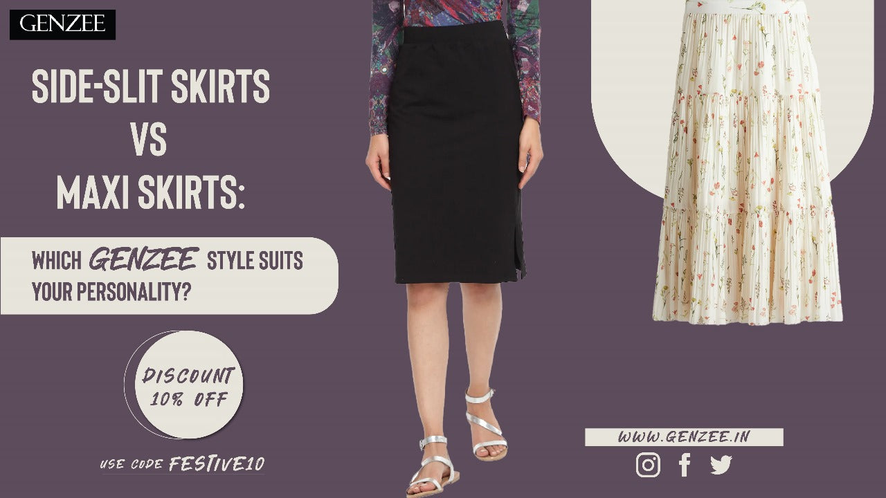 black skirt with side slit