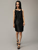 Black Satin Cowl Neck Dress