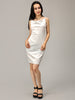 White Satin Cowl Neck Dress
