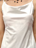 Chic White Satin Cowl Neck Dress - Shop Online