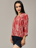 Red Abstract Print Top