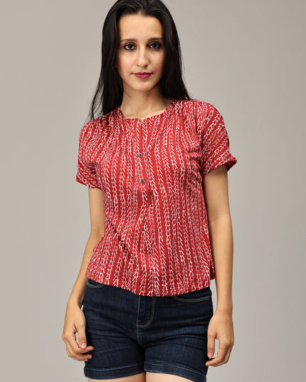 Shop Flowy Maroon Printed Top 