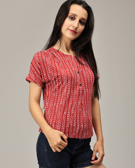 Buy Maroon Printed Top Online 