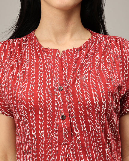 Soft Maroon Printed Top Available Online