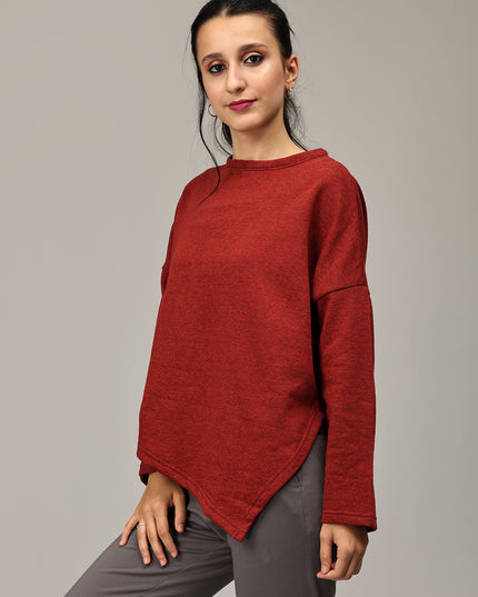 Maroon Asymmetric Sweatshirt: Elevate Your Style Online