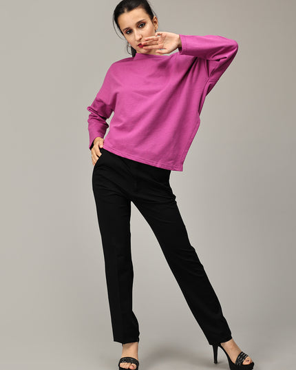 Stay Stylish Anywhere: Purchase the Purple Asymmetric Sweatshirt Online