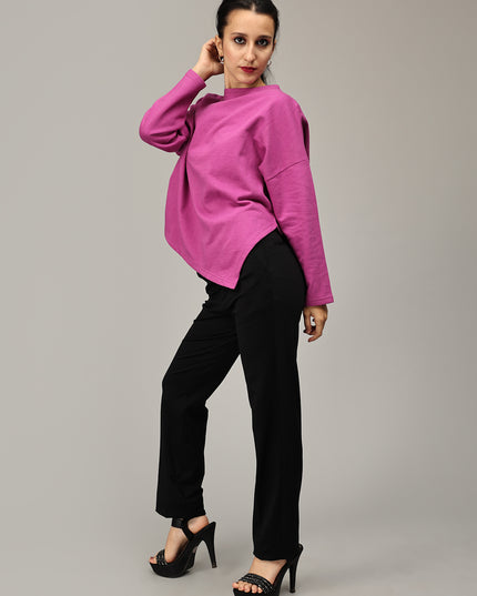 Upgrade Your Closet: Buy the Purple Asymmetric Sweatshirt Online Today