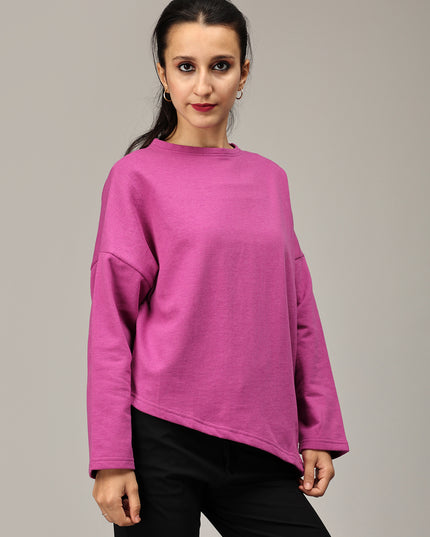Shop Purple Asymmetric Sweatshirt online
