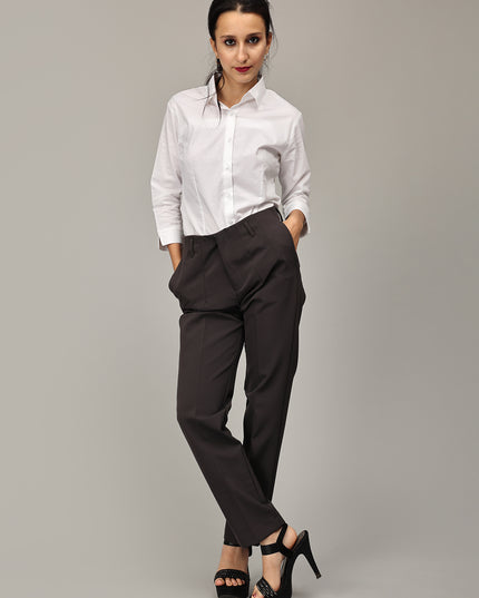 Buy Dark Grey Formal Pants Without Waist Band online