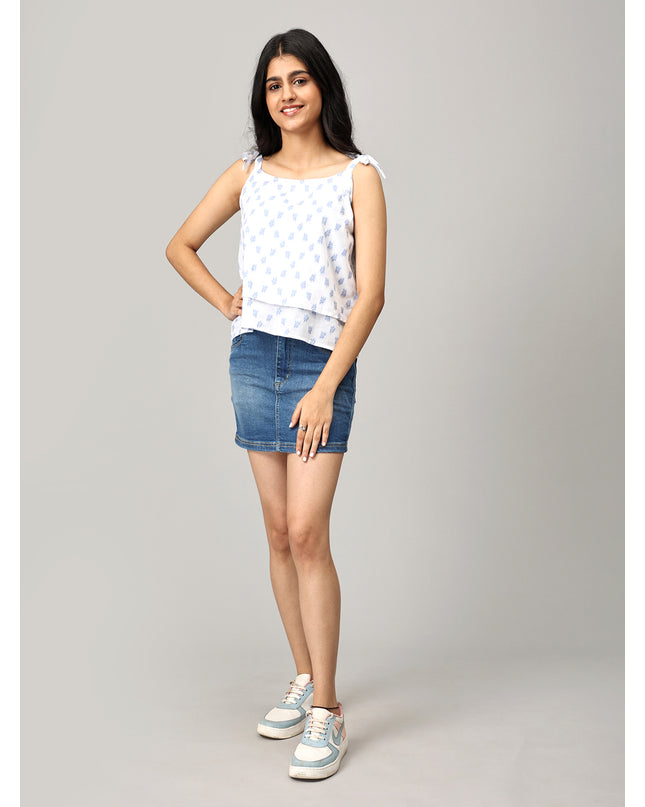 White Shoulder Knot Top