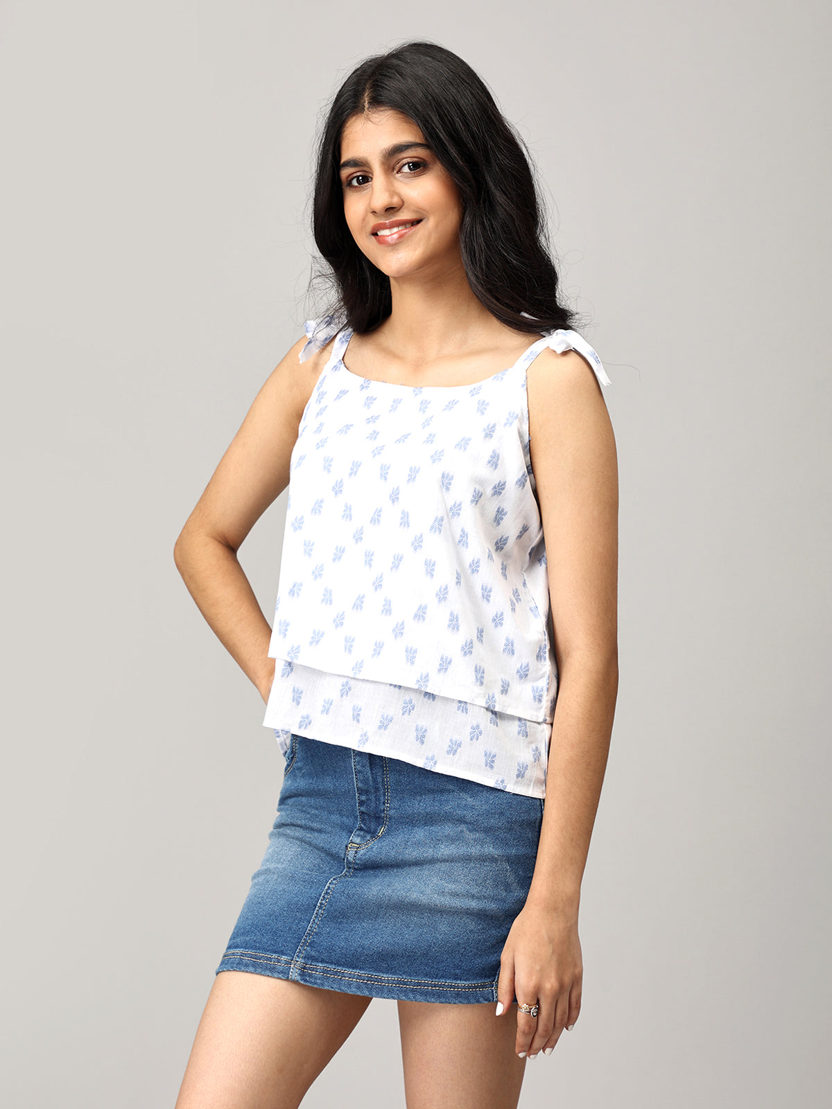 White Shoulder Knot Top