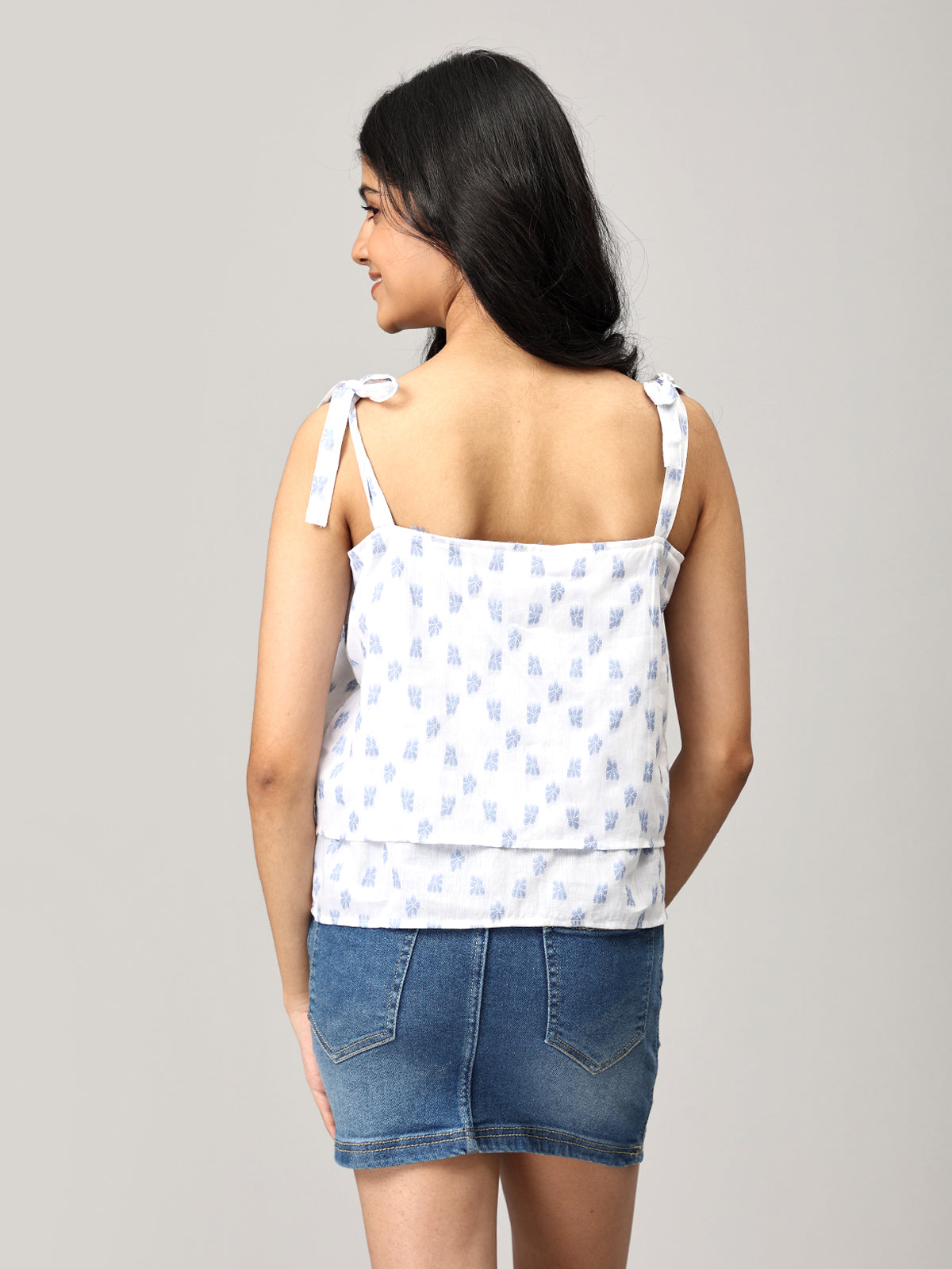 White Shoulder Knot Top