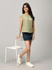 Green Boat Neck Top