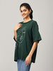 Print 2 Green Oversize Tshirt