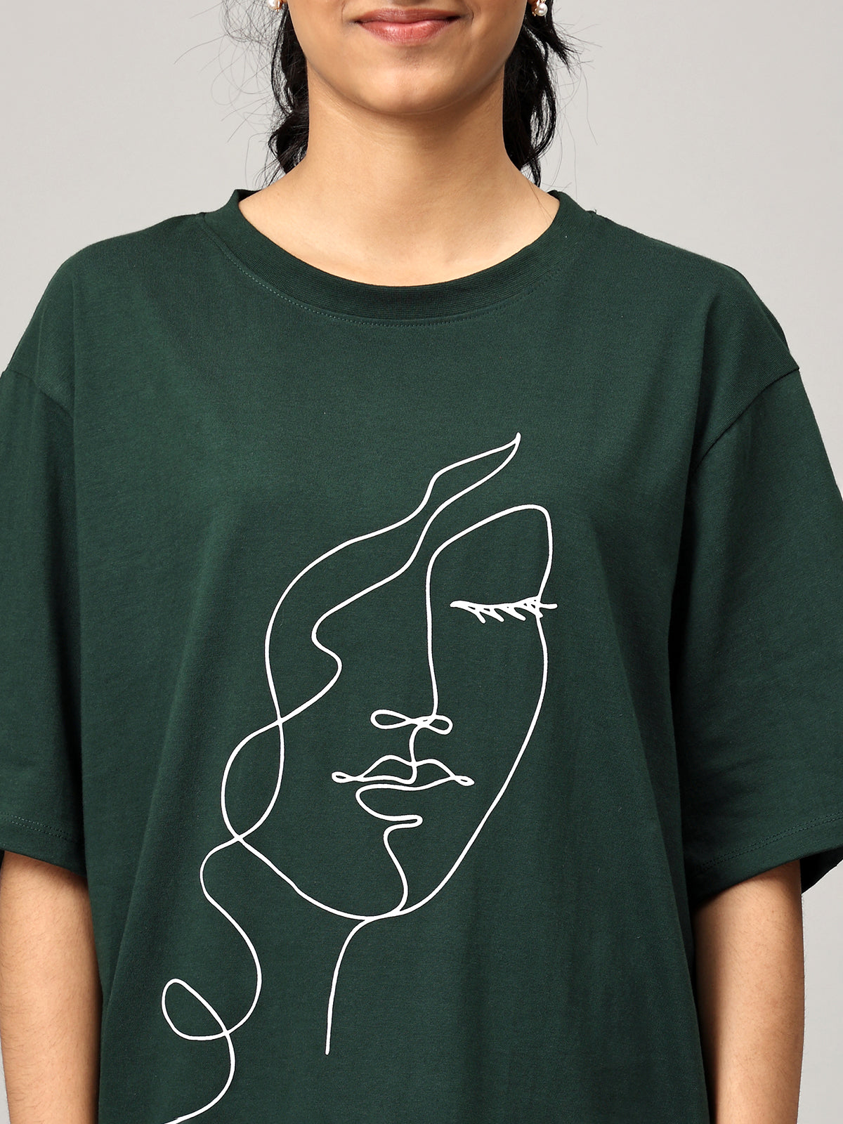 Print 2 Green Oversize Tshirt