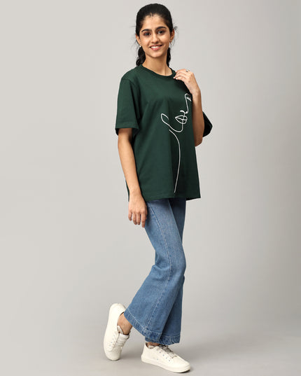 Print 1 Green Oversize Tshirt