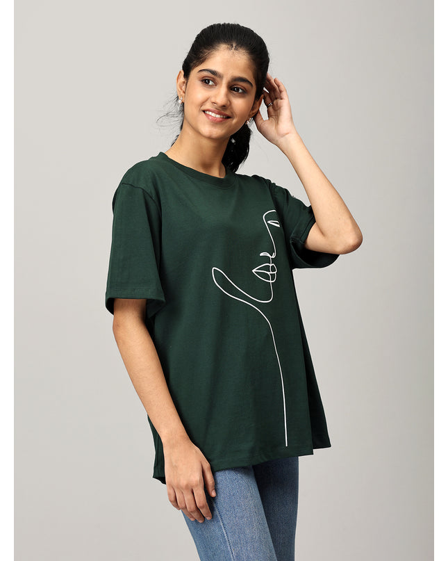 Print 1 Green Oversize Tshirt