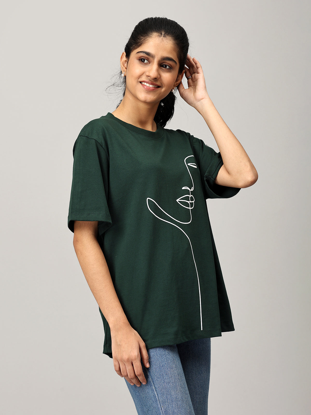 Print 1 Green Oversize Tshirt