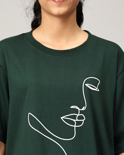 Print 1 Green Oversize Tshirt