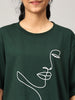 Print 1 Green Oversize Tshirt