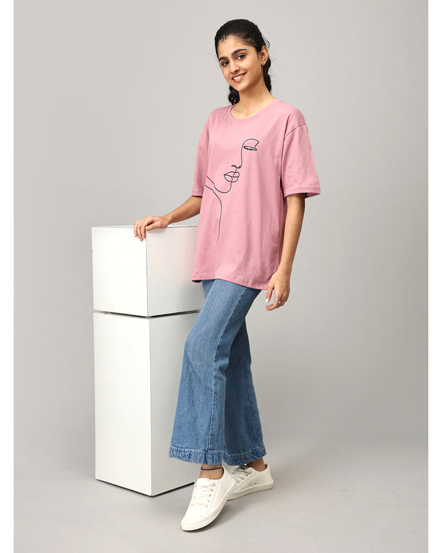 Print 1 Lavendar Oversize Tshirt