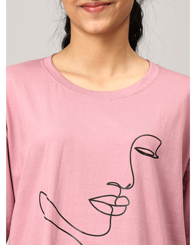 Print 1 Lavendar Oversize Tshirt