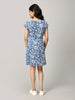 Blue A Line Printed Dress