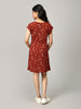 Maroon A Line Printed Dress