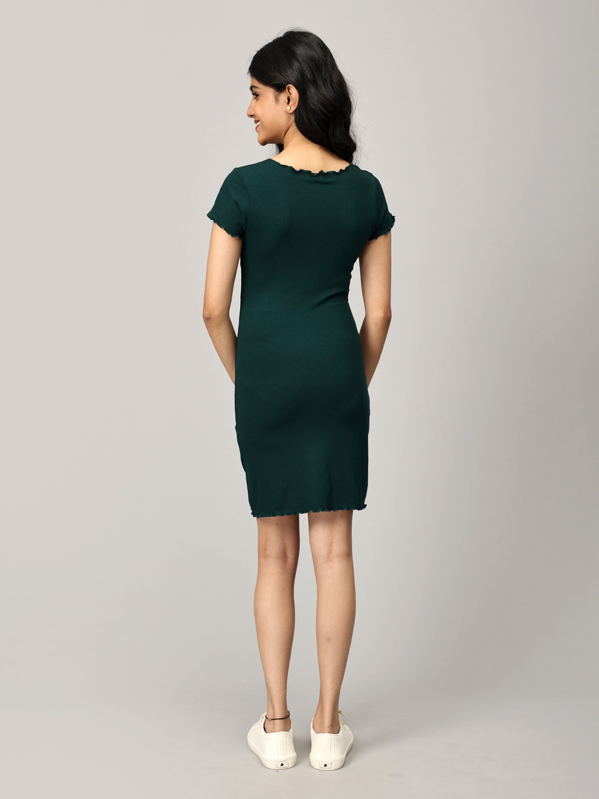 Teal Ribbed Bodycon Dress