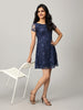 Blue A Line Net Dress