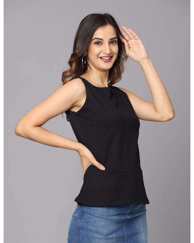 Discover the Perfect Solid Knit Black Peplum Top for Any Occasion