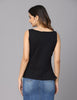 Solid knit black peplum top