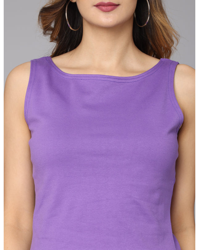 Purchase a fashionable solid knit purple peplum top from our online store