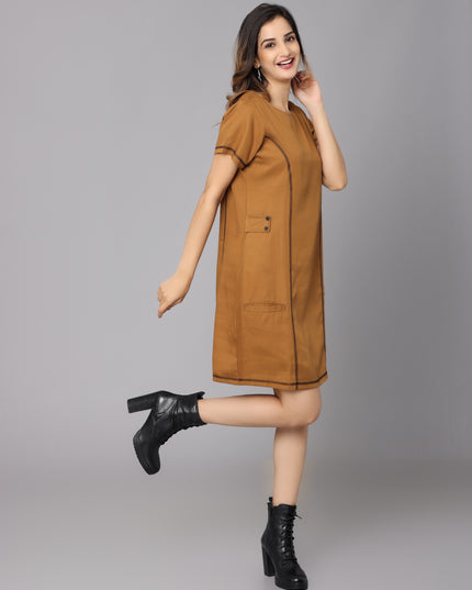 Effortless Style: Mustard Tunic Dress (Online Exclusive)