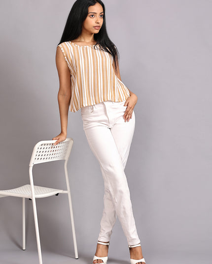 Shop Crushed Crop Top Striped online