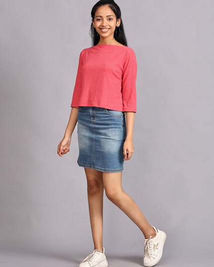 Shop Peach Ribbed Crop Top online