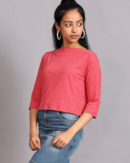 Browse and Buy Peach Ribbed Crop Top Online