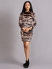 Elegant High Neck Velvet Dress - Online Purchase