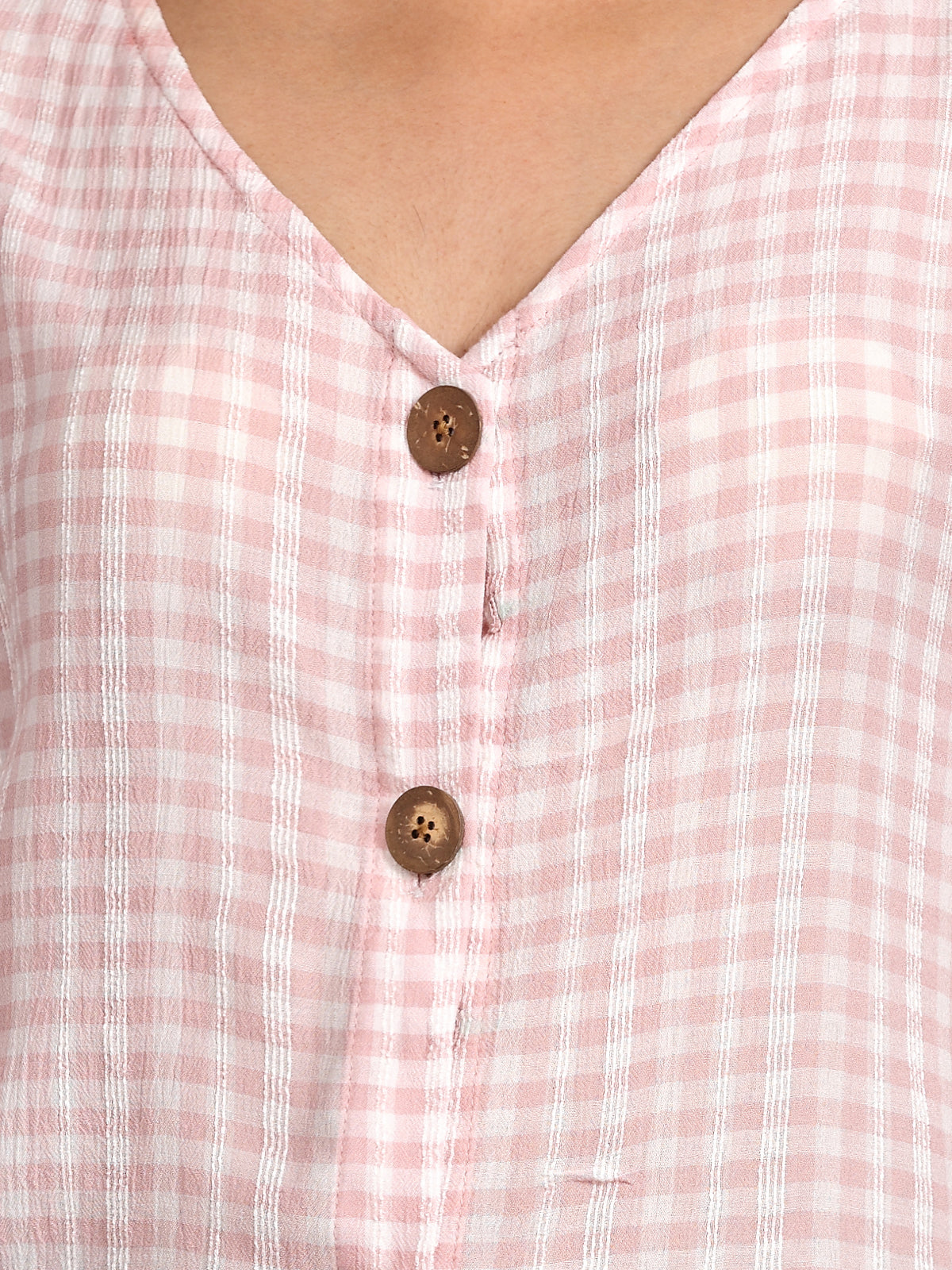 Cropped Button Up Shirt Pink