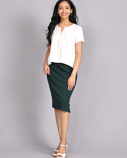 Buy White Half Sleeve Rayon Top Online