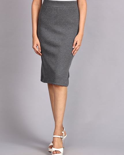 Buy Dark Grey Skirt with Side Slit online