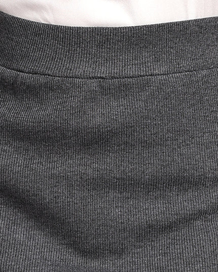 Shop now: Dark grey skirt with a chic side slit