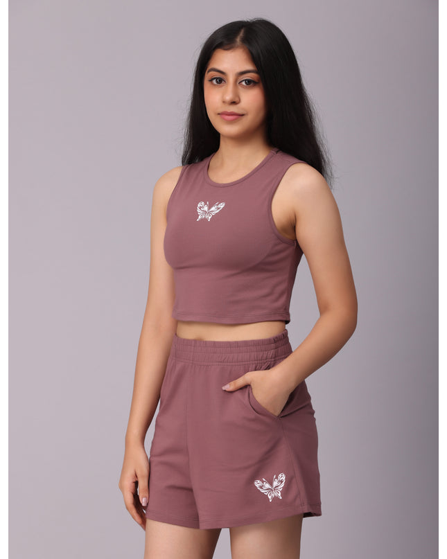 Buy Plum Knit Crop Top online