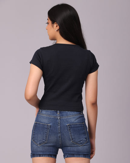 Navy Crop Tshirt: Online Store